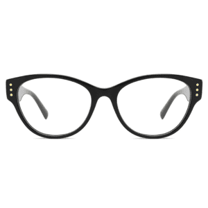 Elegant image of black luxury acetate eyeglasses from the front