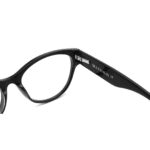 Elegant image of black luxury acetate eyeglasses from the inside