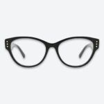 Elegant image of black luxury acetate eyeglasses from the front