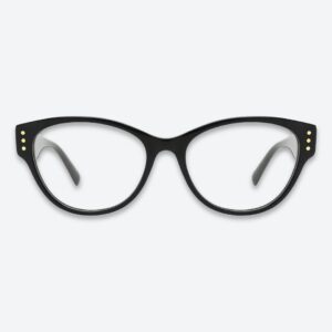 Elegant image of black luxury acetate eyeglasses from the front