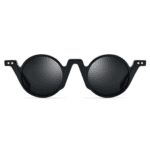 Black Luxury Acetate Round Sunglasses | Équilibre by AKA SAVRAN