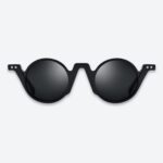 Black Luxury Acetate Round Sunglasses | Équilibre by AKA SAVRAN