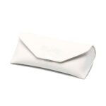 White Vegan Leather Eyewear Carry Case by Luxury Brand AKA SAVRAN Front Angle