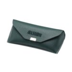 Green Vegan Leather Eyewear Carry Case by Luxury Brand AKA SAVRAN Front Angle